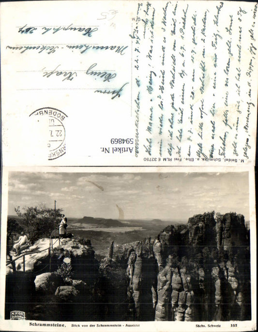594869,Foto Ak Schrammsteine b. Bad Schandau Sächsische Schweiz