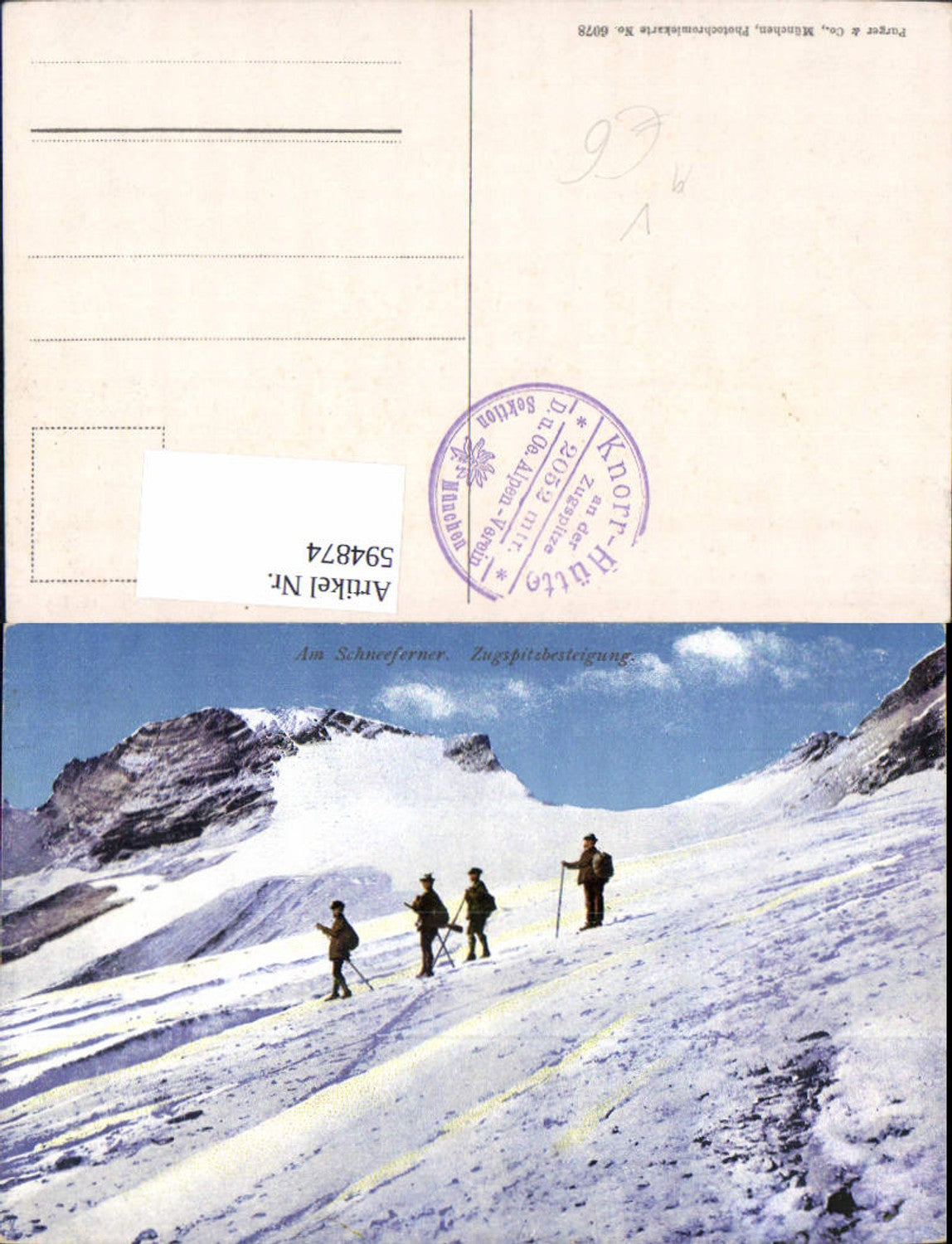 594874, Zugspitze Garmisch-Partenkirchen Am Schneeferner Zugspitze ascent Mountaineering pub Purger Co 6078