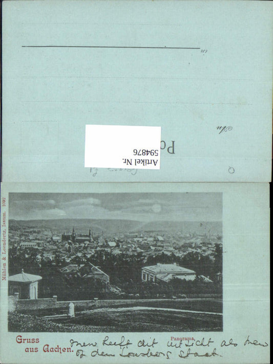 594876,Mondschein Litho Aachen Panorama Mond