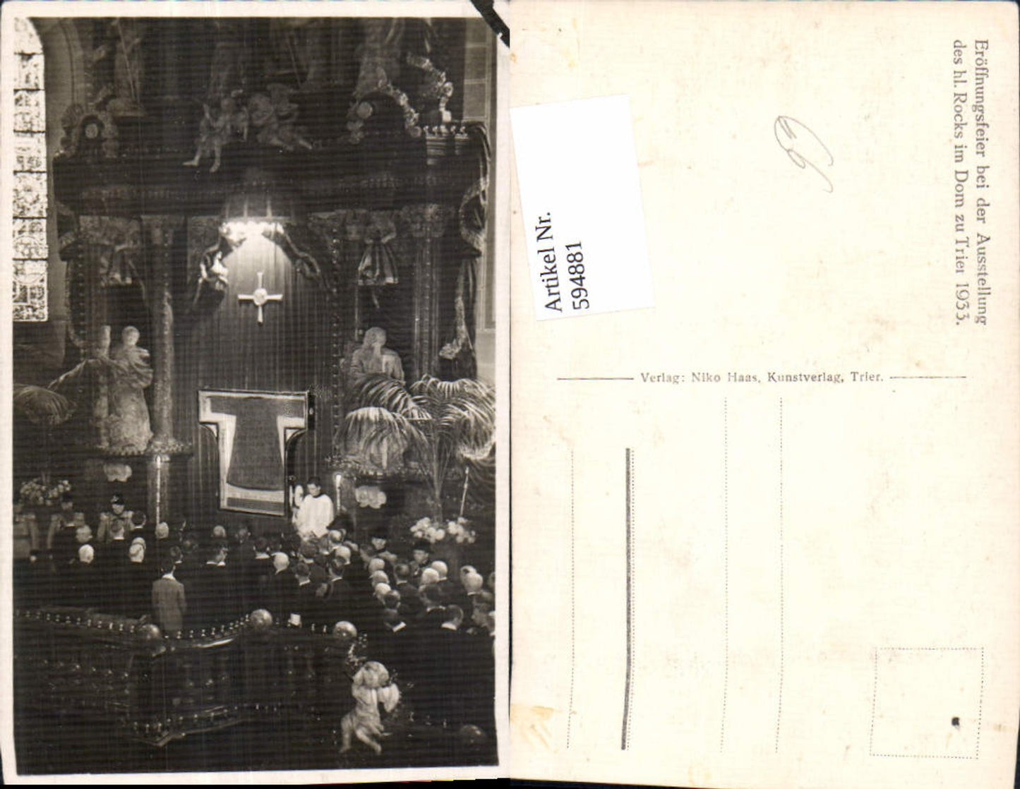 594881,Trier Dom Eröffnungsfeier 1933 Ausstellung d. hl. Rocks