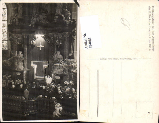 594881,Trier Dom Eröffnungsfeier 1933 Ausstellung d. hl. Rocks