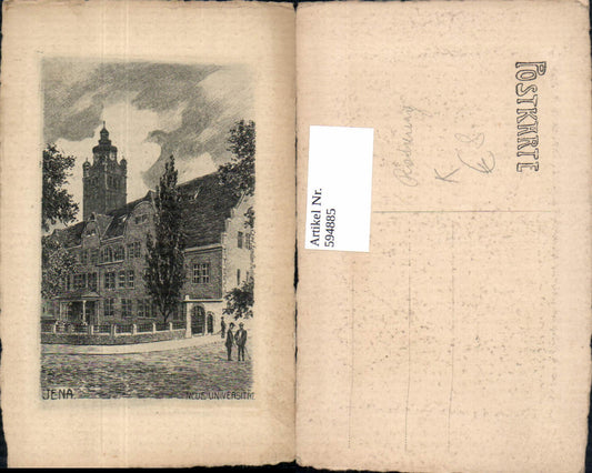 594885, Artist Ak Etching Jena New University