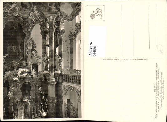 594886,Foto Ak Die Wies Wallfahrtskirche Wieskirche Steingaden Innenansicht