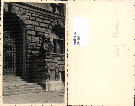 594895, Photo AK Munich View Lion Monument