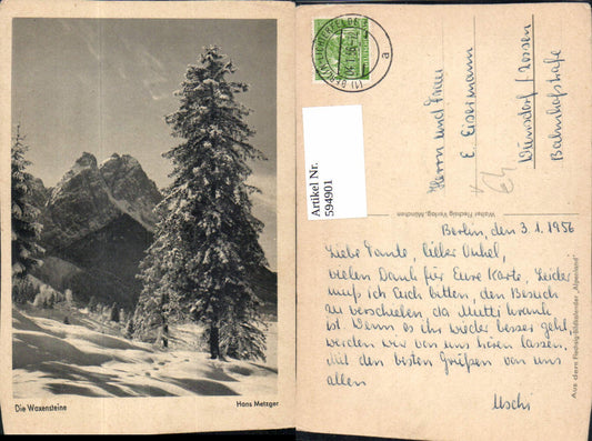 594901, Waxensteine ​​near Garmisch-Partenkirchen, winter landscape pub Walter Flechsig