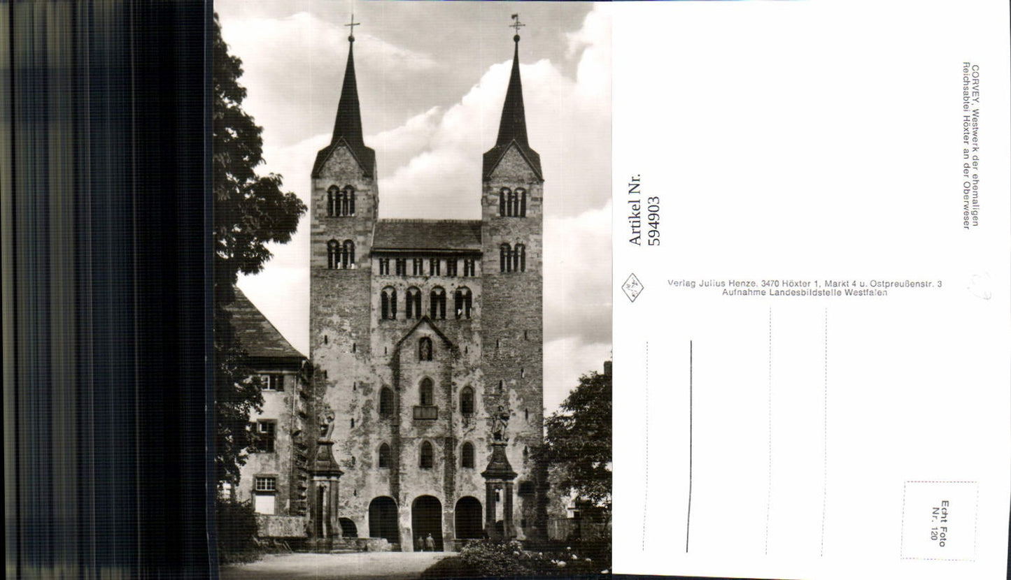 594903,Foto Ak Corvey Westwerk Abtei Höxter a. d. Oberweser