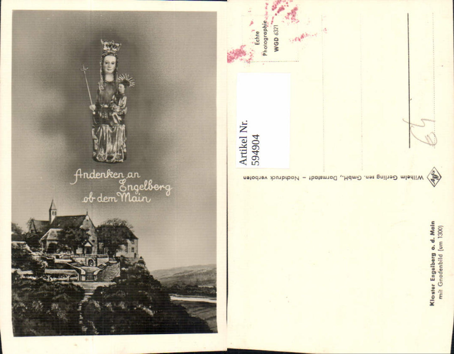 594904, photomontage Großheubach Kloster Engelberg od Main Gnadenbild