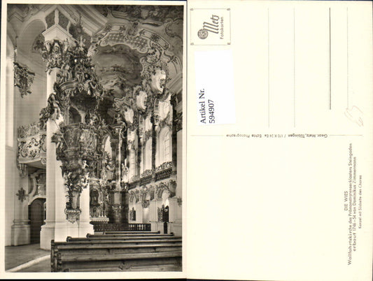 594907, Photo Ak The Wies Pilgrimage Church Wieskirche Steingaden Interior view