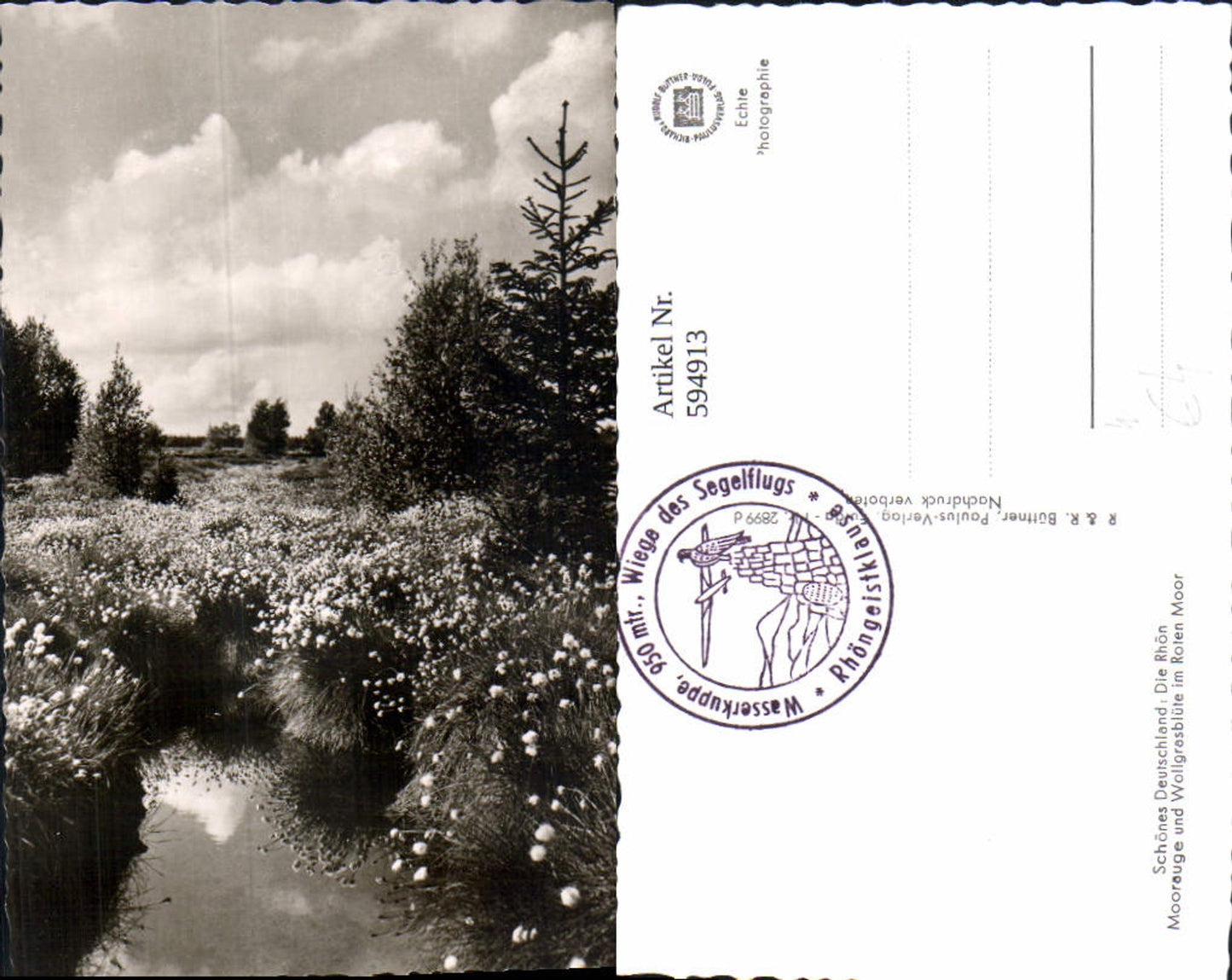 594913,Foto Ak Die Rhön Moorauge Wollgrasblüte i. Roten Moor b. Ehrenberg