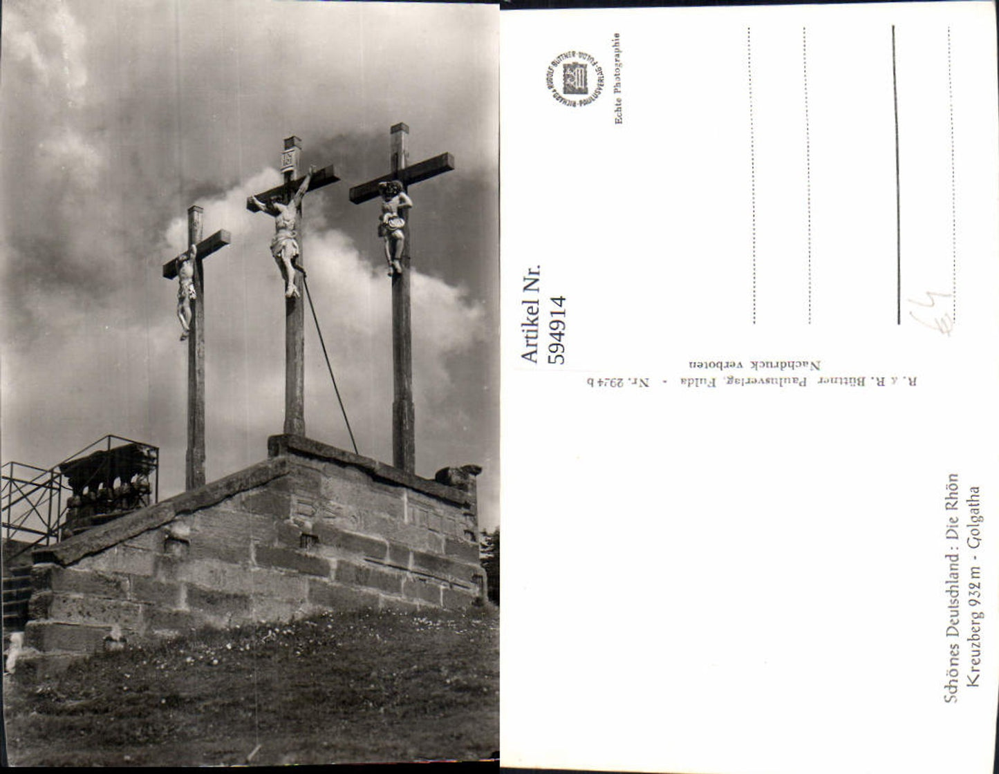 594914, Photo Ak The Rhön Kreuzberg Golgotha ​​Cross Bischofsheim an der Rhön