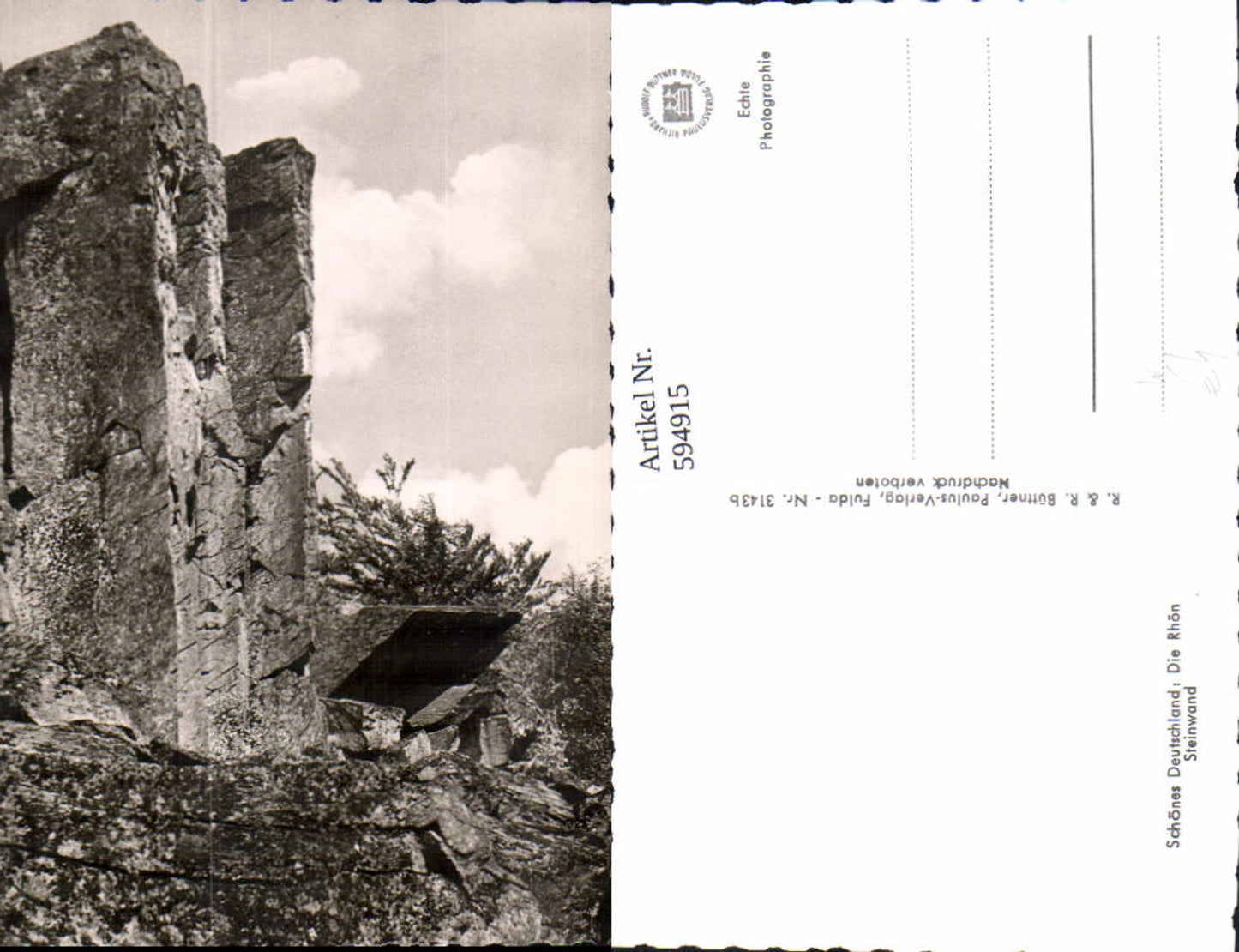 594915,Foto Ak Die Rhön Steinwand Poppenhausen