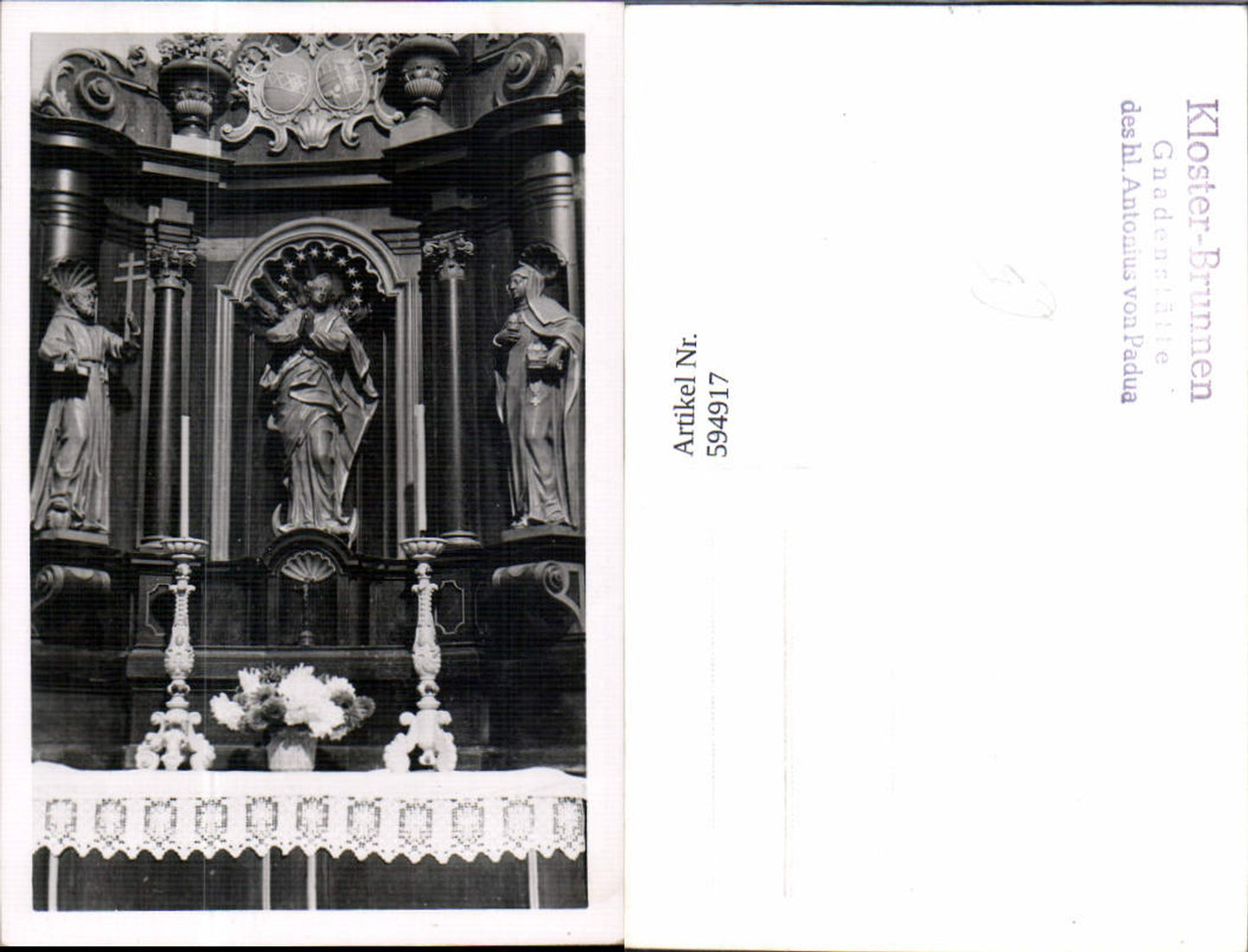 594917,Foto Ak Kloster Brunnen Gnadenstätte Kirche Innen Altar Sundern Sauerland