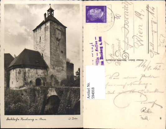594918, Photo Ak Neuburg Castle a. Inn pub Ottmar Zieher