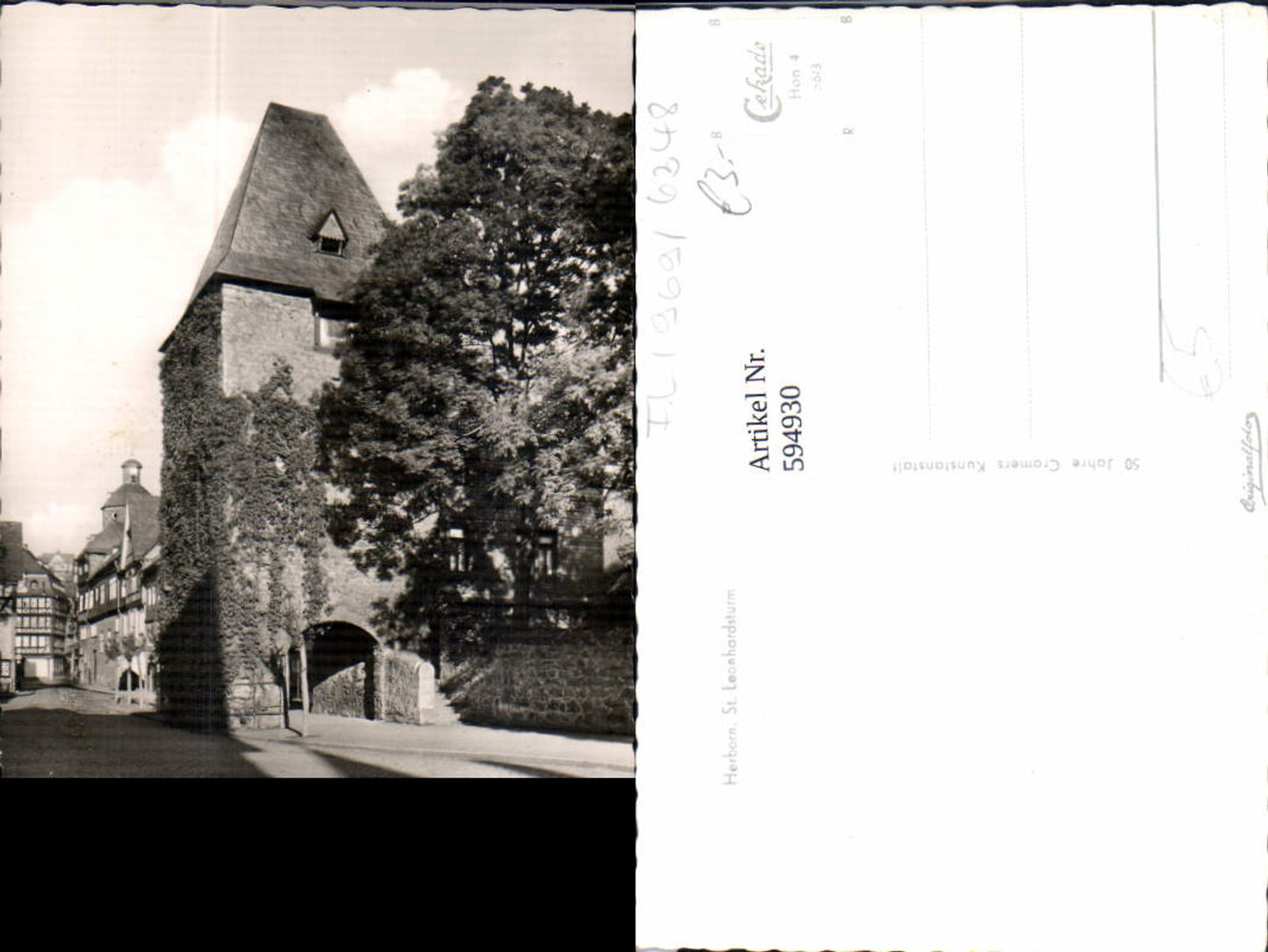 594930,Foto Ak Herborn St Leonhardsturm
