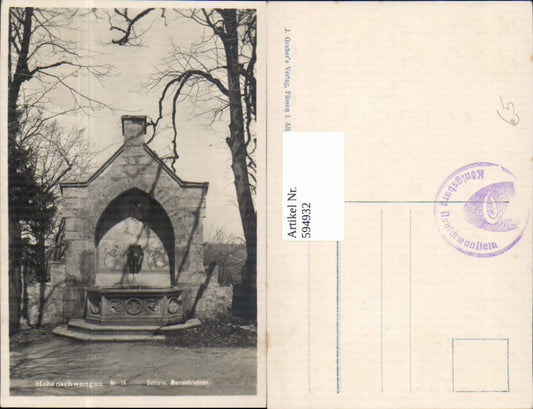 594932, Photo Ak Schwangau Hohenschwangau Castle Marienbrunnen Fountain
