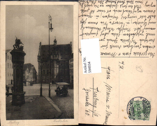 594934,Marburg Marktplatz Säule