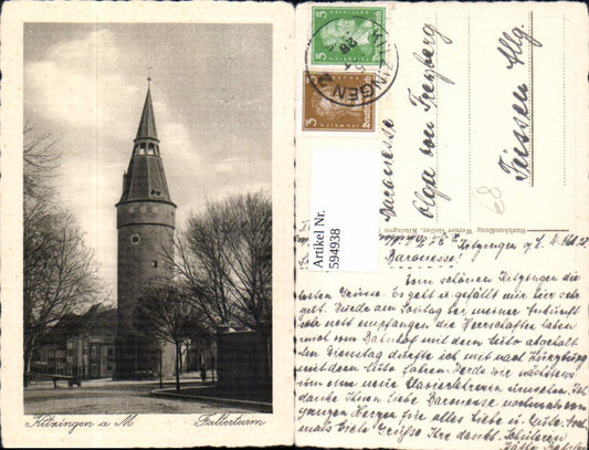594938, Photo Ak Kitzingen i. Mainfranken Falterturm Tower