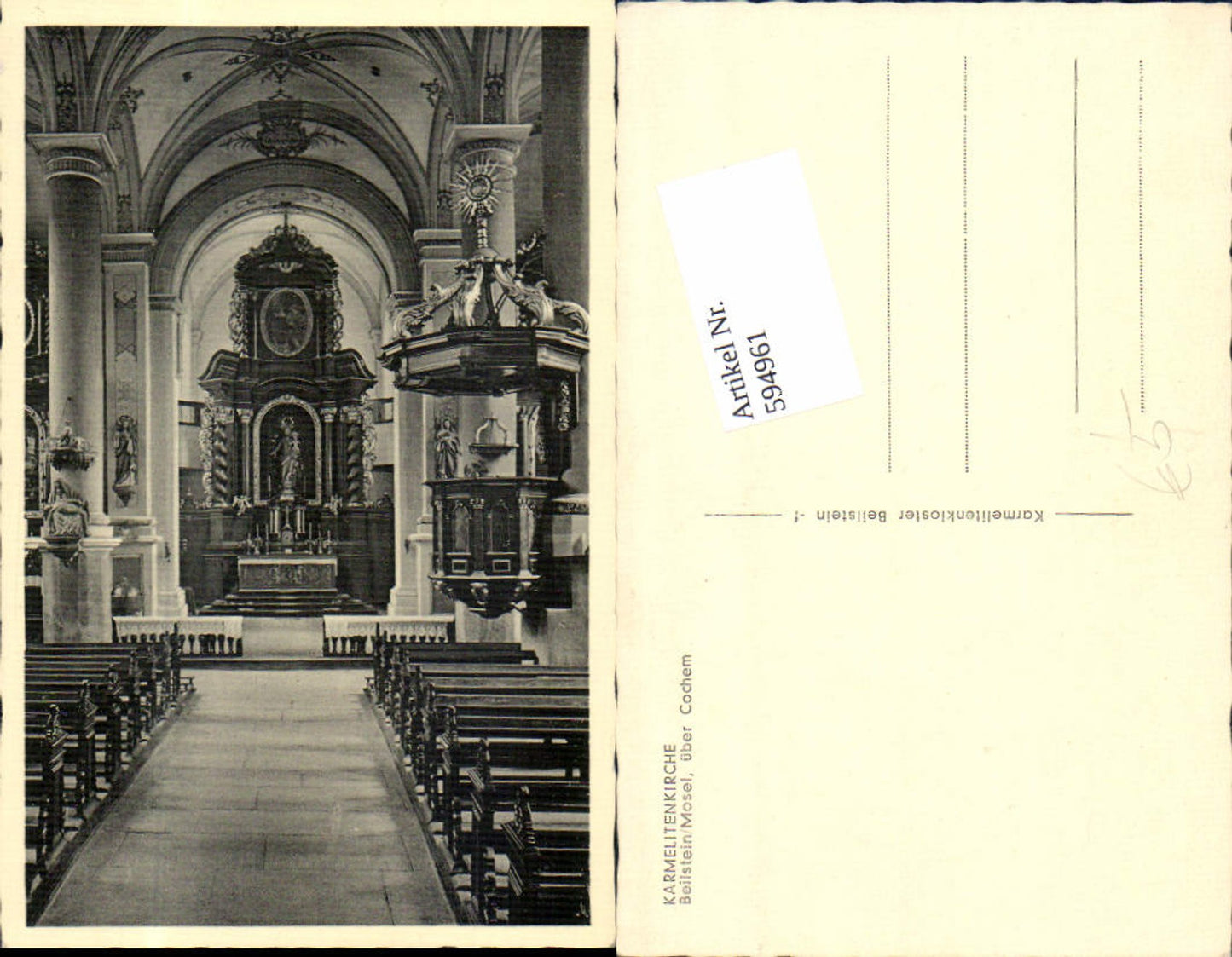 594961,Beilstein an der Mosel Karmelitenkirche Cochem Kochem