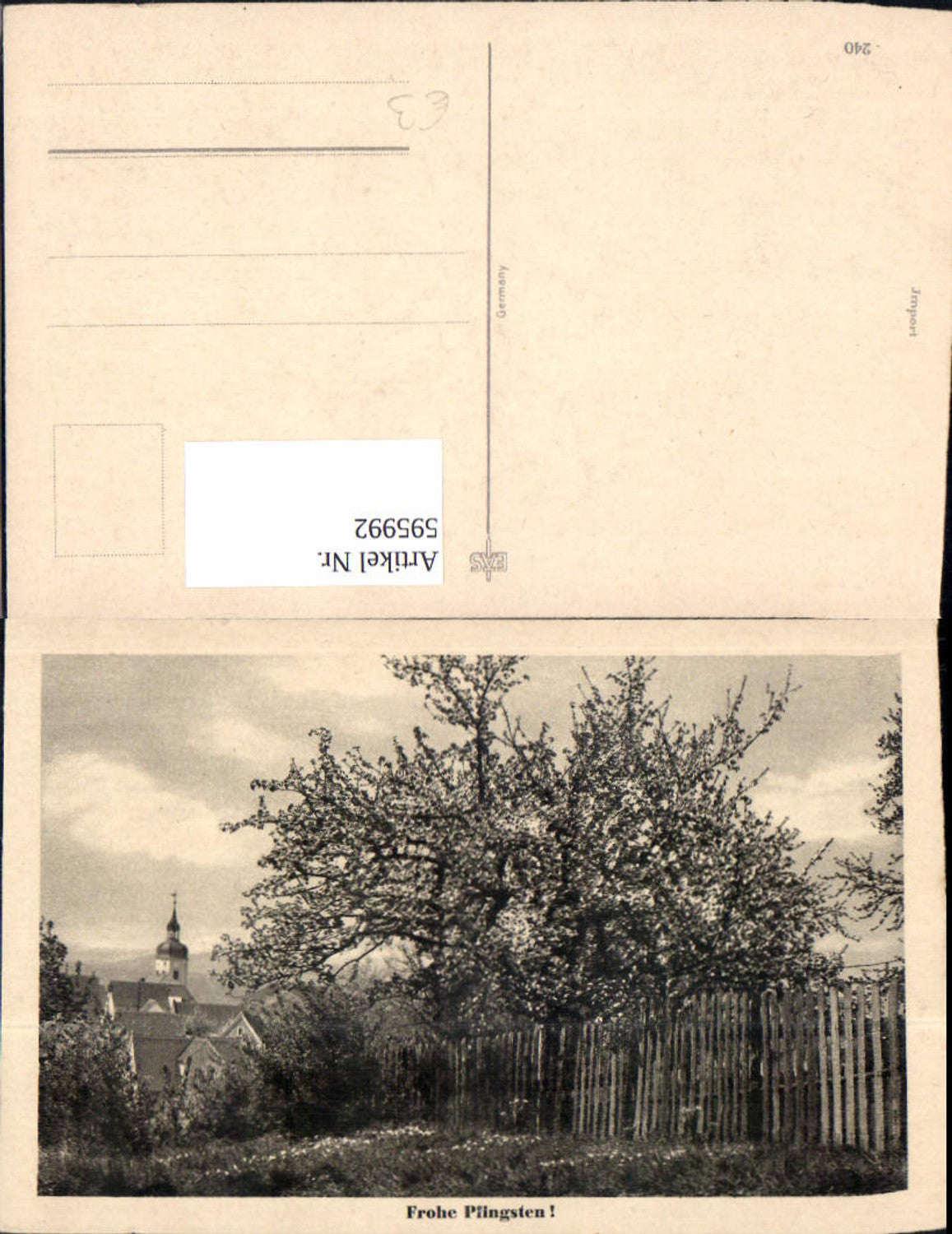 595992,Pfingsten Kirche Baum Landschaft