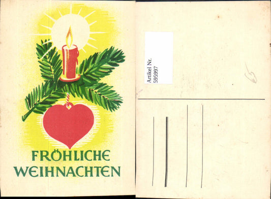 595997,Weihnachten Tannenzweig Brennende Kerze Herz