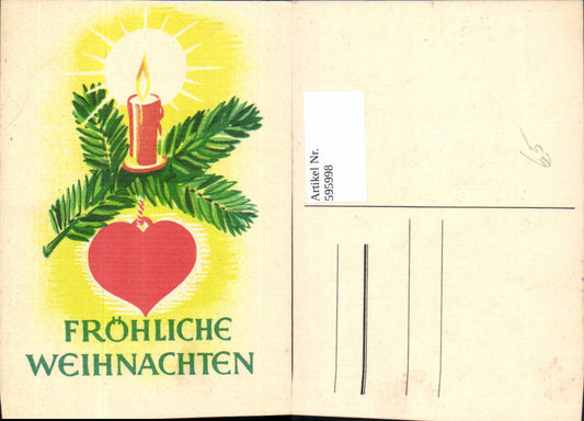 595998,Weihnachten Tannenzweig Brennende Kerze Herz