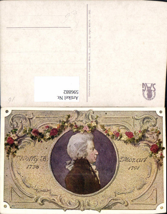 596882,Künstler Ak Wolfgang A. Mozart Portrait Komponist Musik