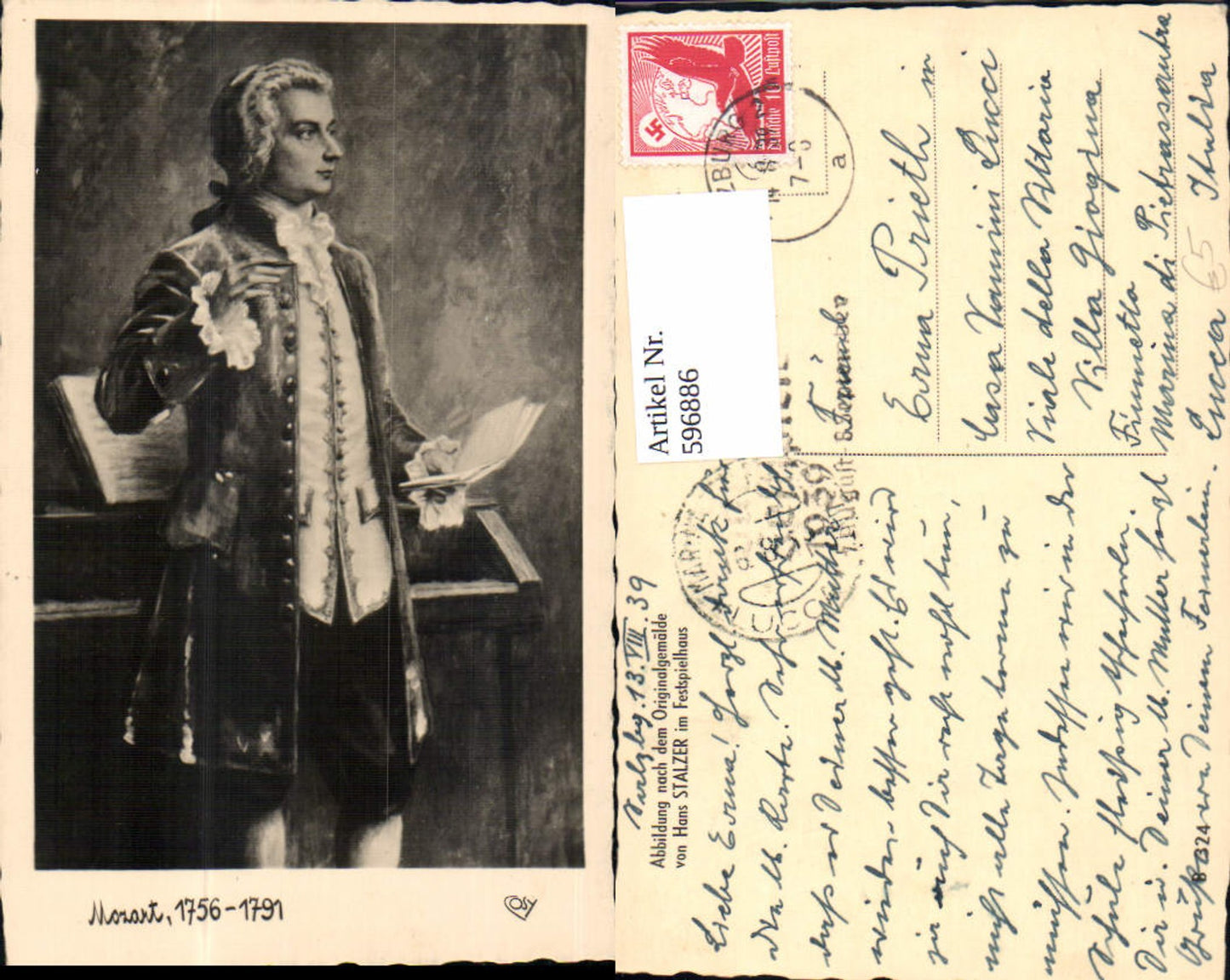 596886,Künstler Ak Hans Stalzer Mozart Komponist Musik