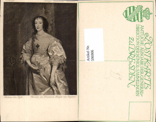 596906,Künstler Ak Antoinus Van Dyck Henrietta v. Frankreich France Königin v. England Adel Monarchie