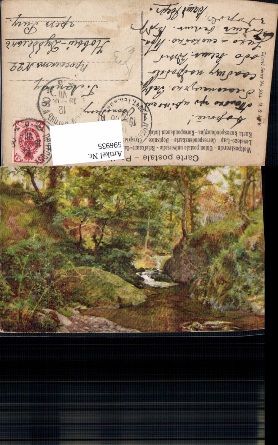 596935,Künstler Ak Bach Landschaft