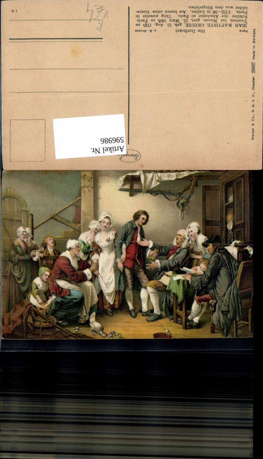 596986,Künstler Ak Jean Baptiste Greuze Die Dorfbraut Frau pub Stengel Co 29887