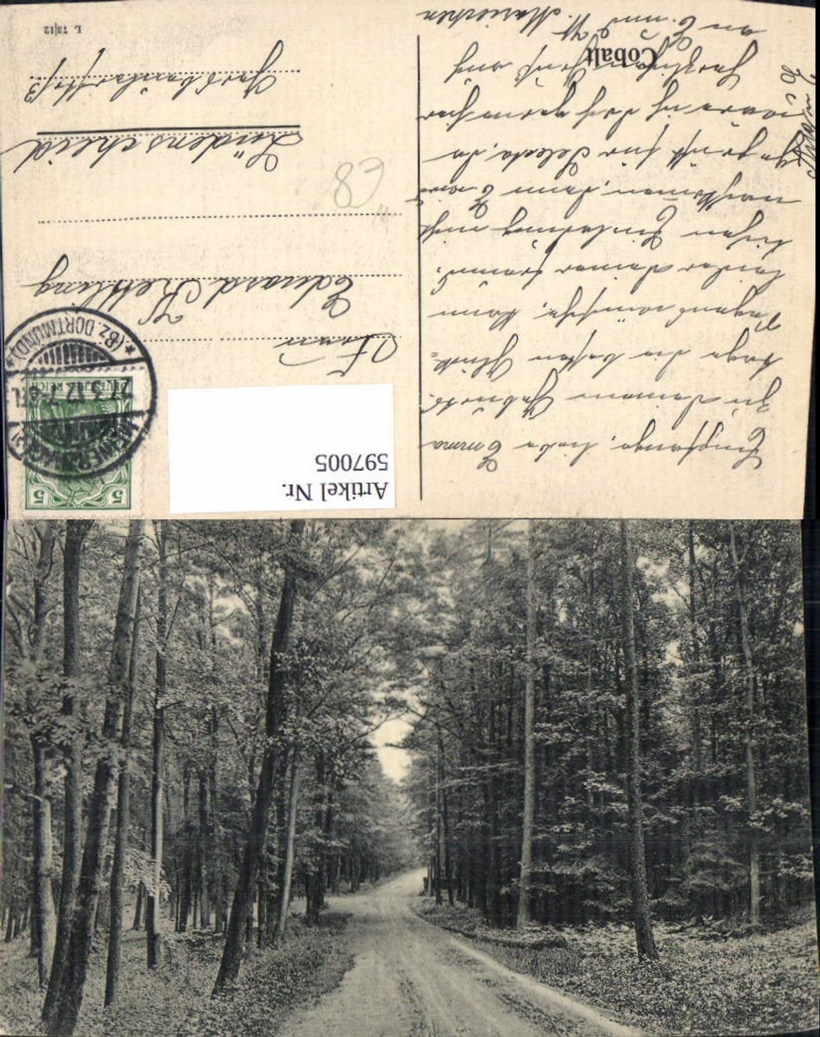597005,Künstler Ak Cobalt Allee Wald Landschaft Bäume