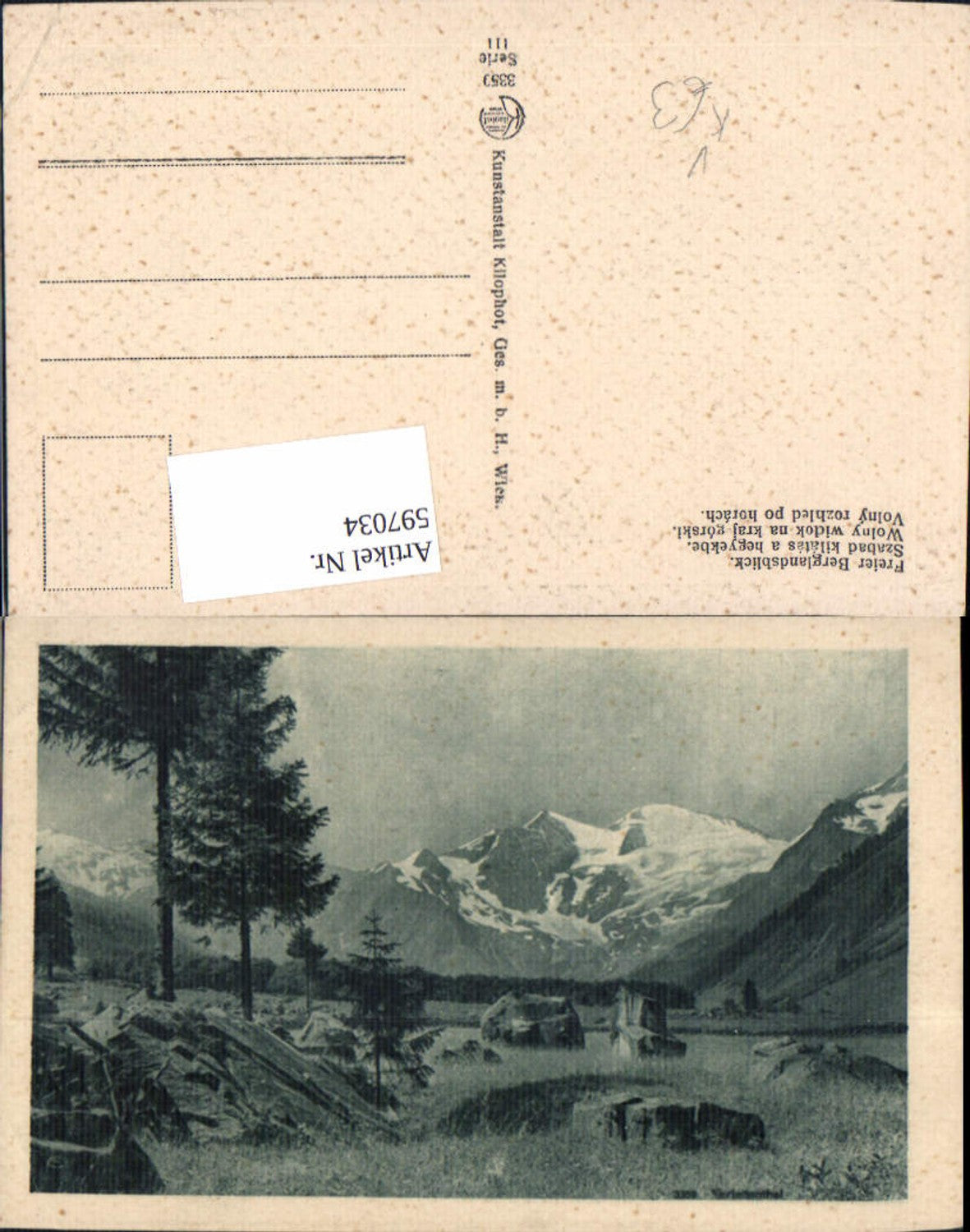 597034,Künstler Ak Freier Berglandsblick pub Kilophot 3359