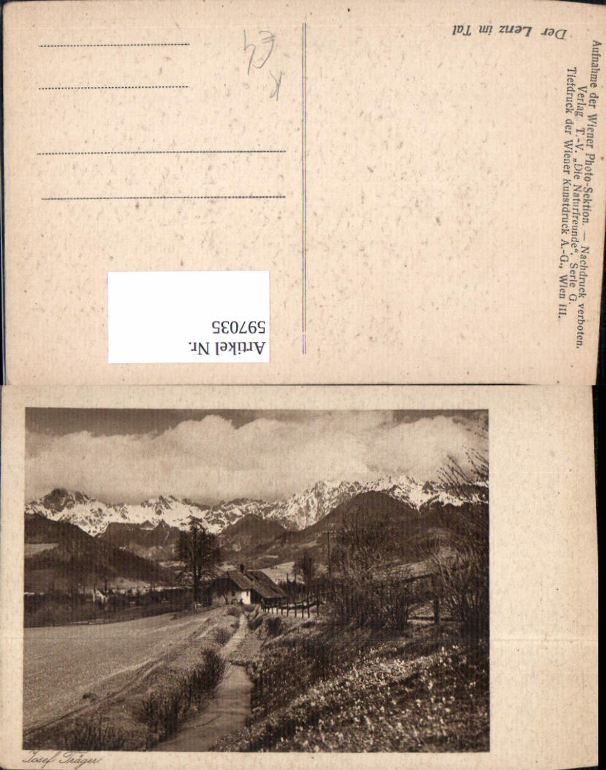 597035,Künstler Ak Der Lenz im Tal Wiener Photo-Sektion