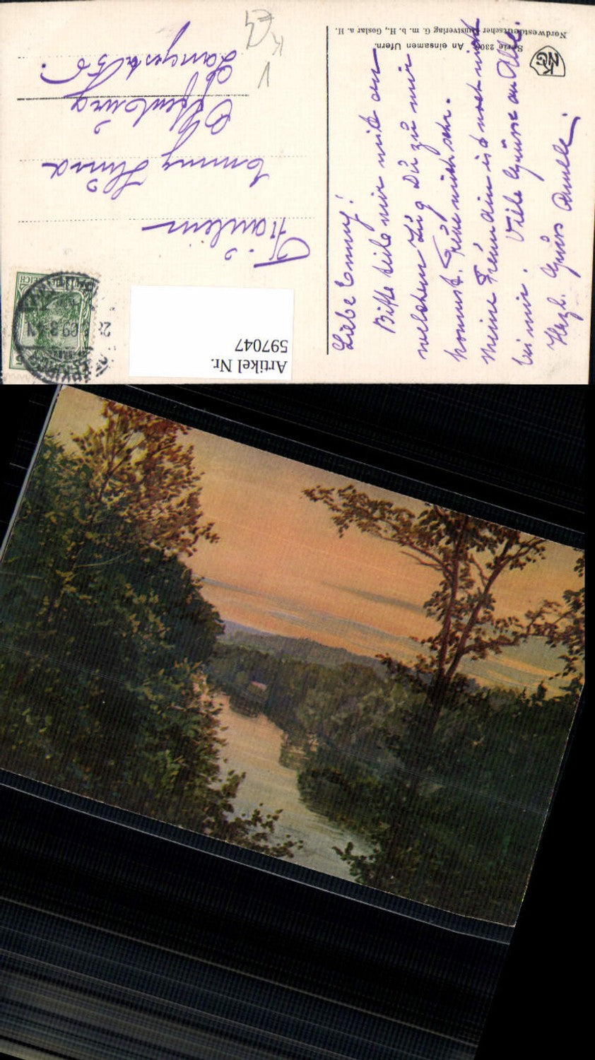 597047,Künstler Ak An einsamen Ufern pub NKG 2305