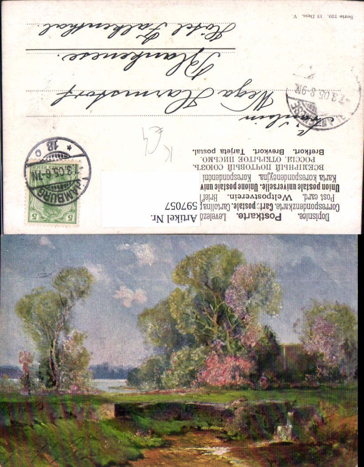597057,Künstler Ak Bach Quelle Landschaft