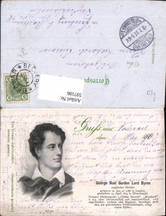 597186,George Noel Gordon Lord Byron Englischer Dichter
