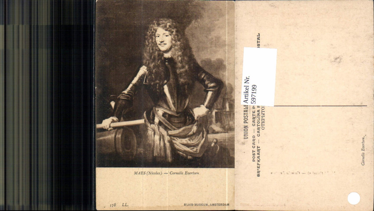 597199,Künstler Ak Nicolas Maes Cornelis Evertsen der Jüngste Freibeuter Admiral Portrait