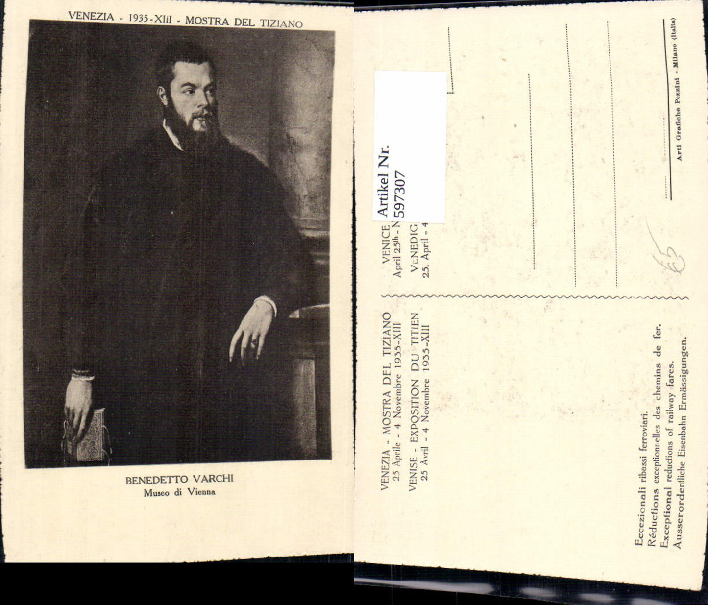 597307,Künstler Ak Tizian Benedetto Varchi Kunst Wissenschaft