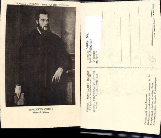 597307,Künstler Ak Tizian Benedetto Varchi Kunst Wissenschaft