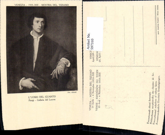 597310,Künstler Ak Tizian Luomo del Guanto Kunst Wissenschaft