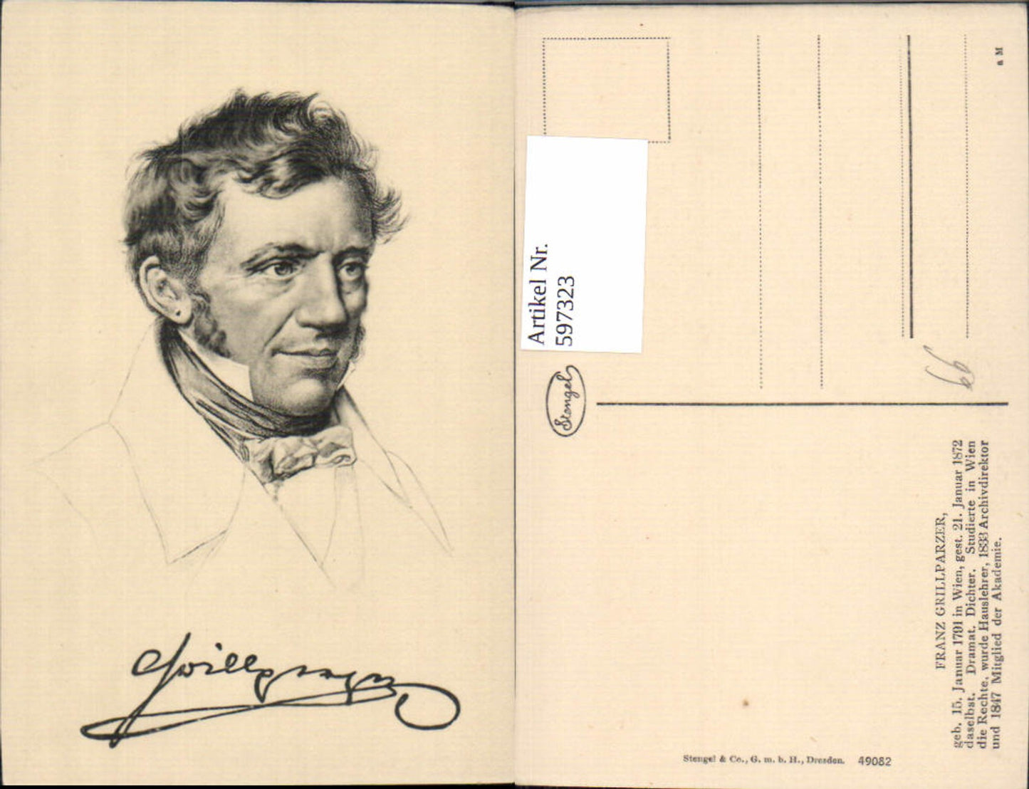 597323,Franz Grillparzer Dichter Kunst Wissenschaft