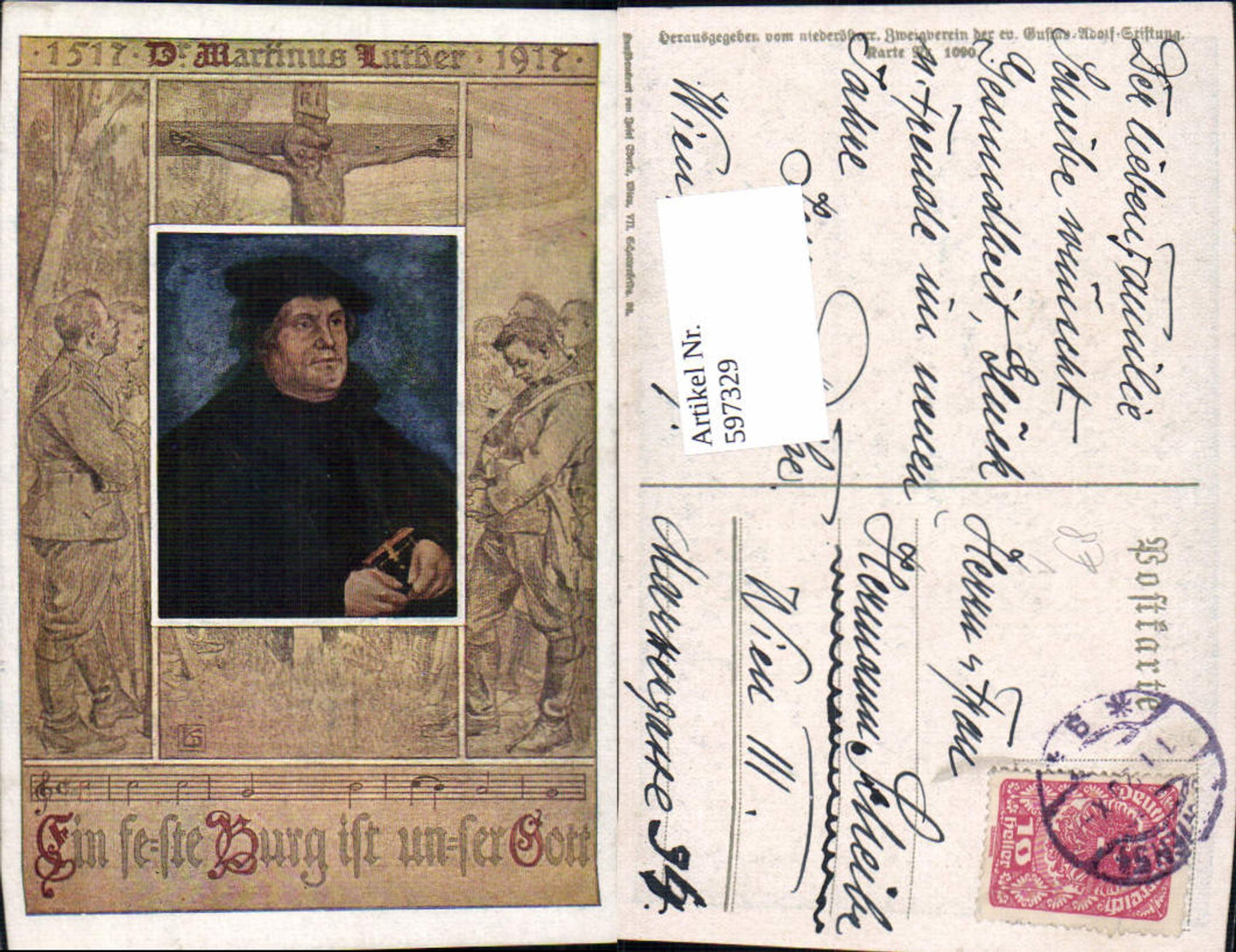 597329,Künstler Ak Martin Luther Kunst Wissenschaft pub Gustav-Adolf-Stiftung 1090