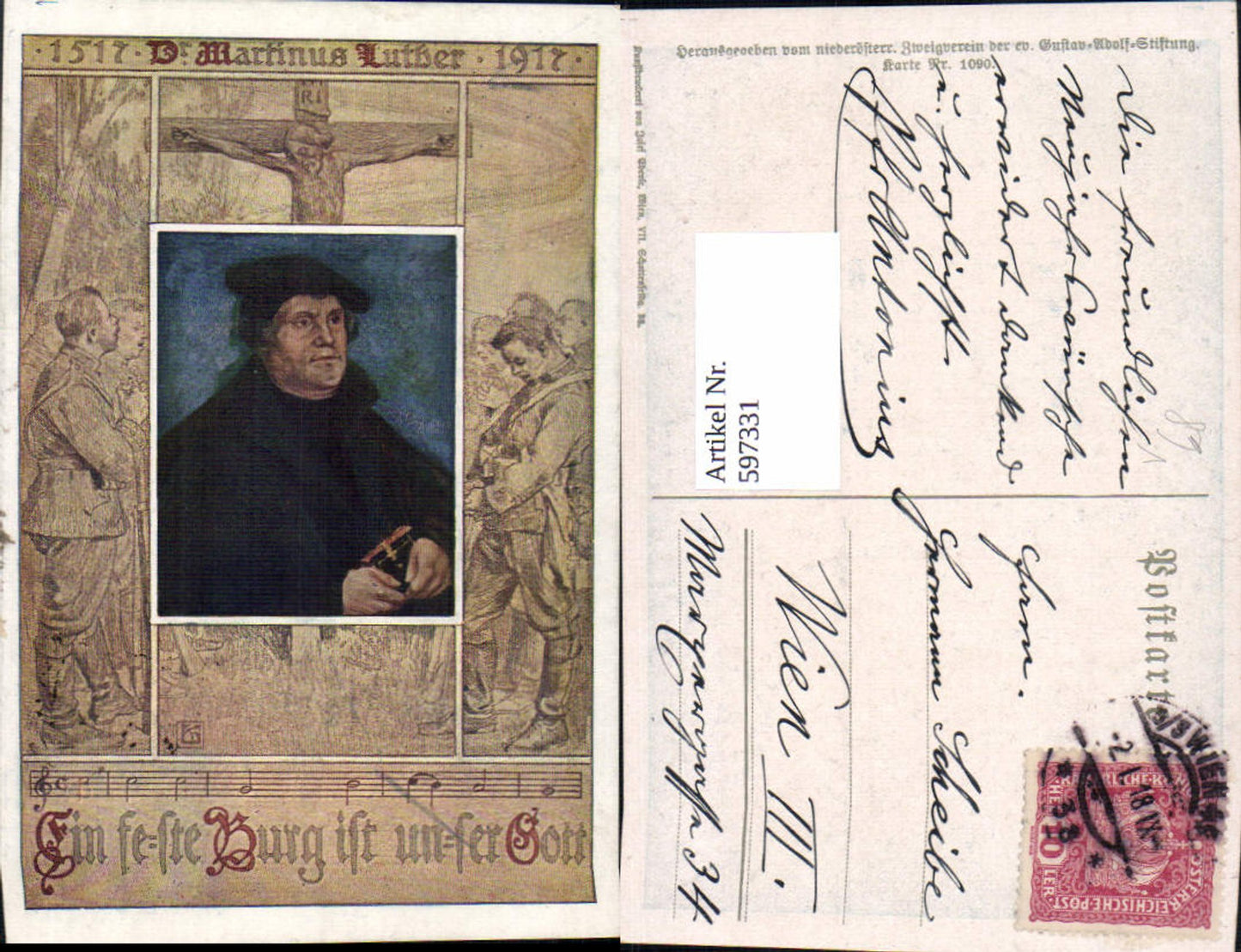 597331,Künstler Ak Martin Luther Kunst Wissenschaft pub Gustav-Adolf-Stiftung 1090