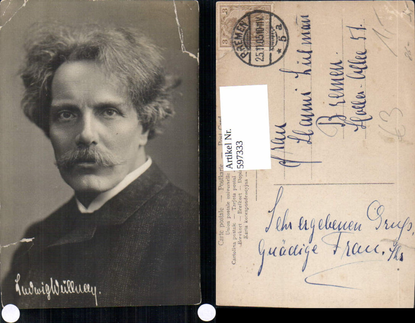 597333,Portrait Ludwig Weillueey Lehrer Kunst Wissenschaft