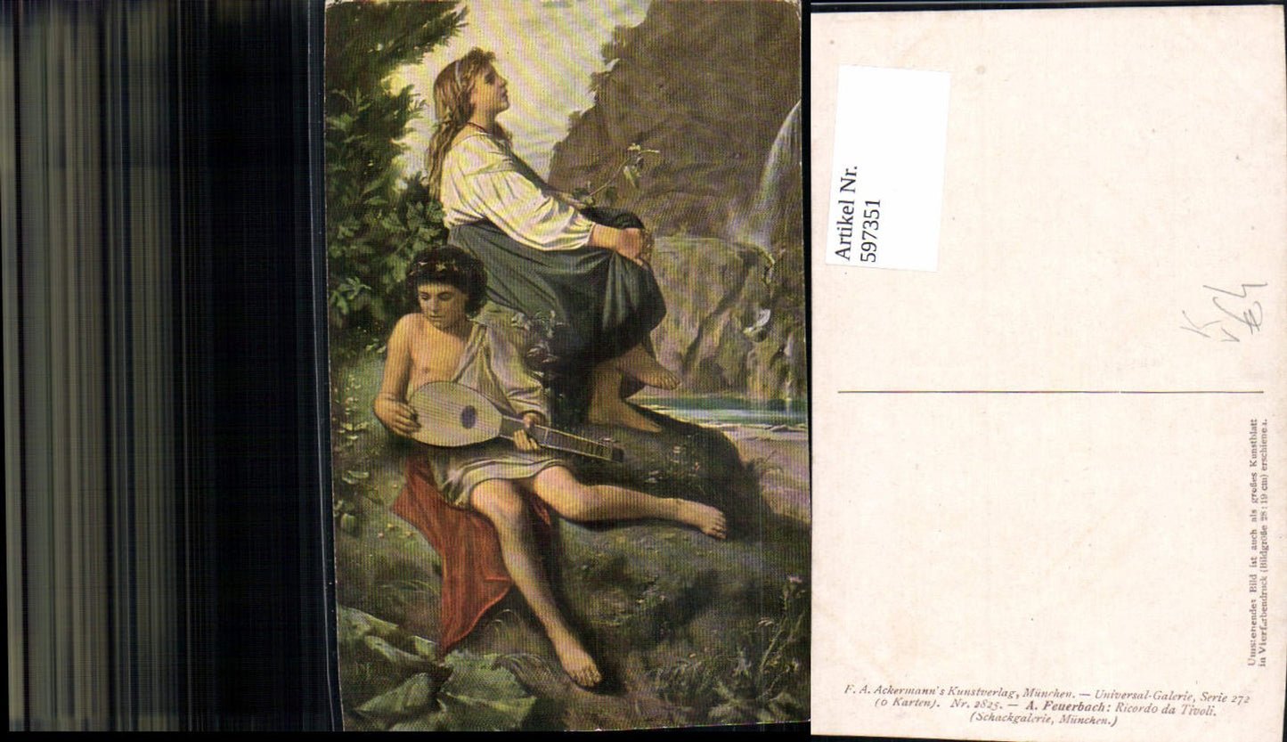 597351,Künstler Ak A. Feuerbach Ricordo da Tivoli pub F. A. Ackermann 272/2825