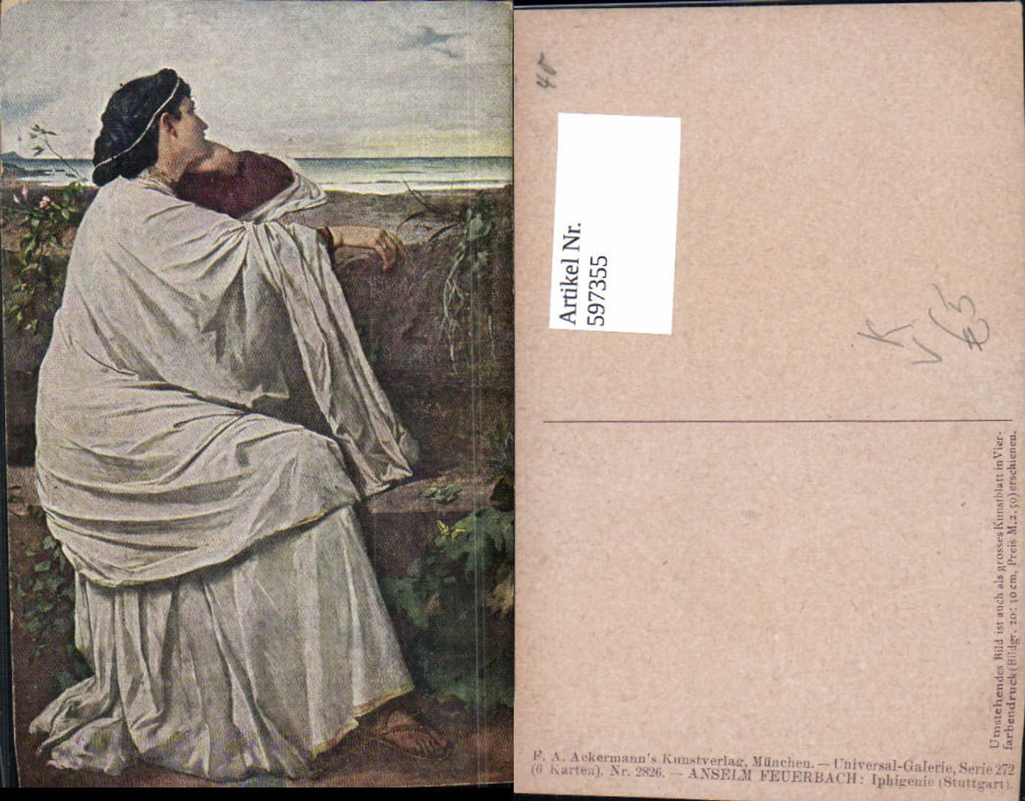 597355,Künstler Ak Anselm Feuerbach Iphigenie pub F. A. Ackermann 272/2826