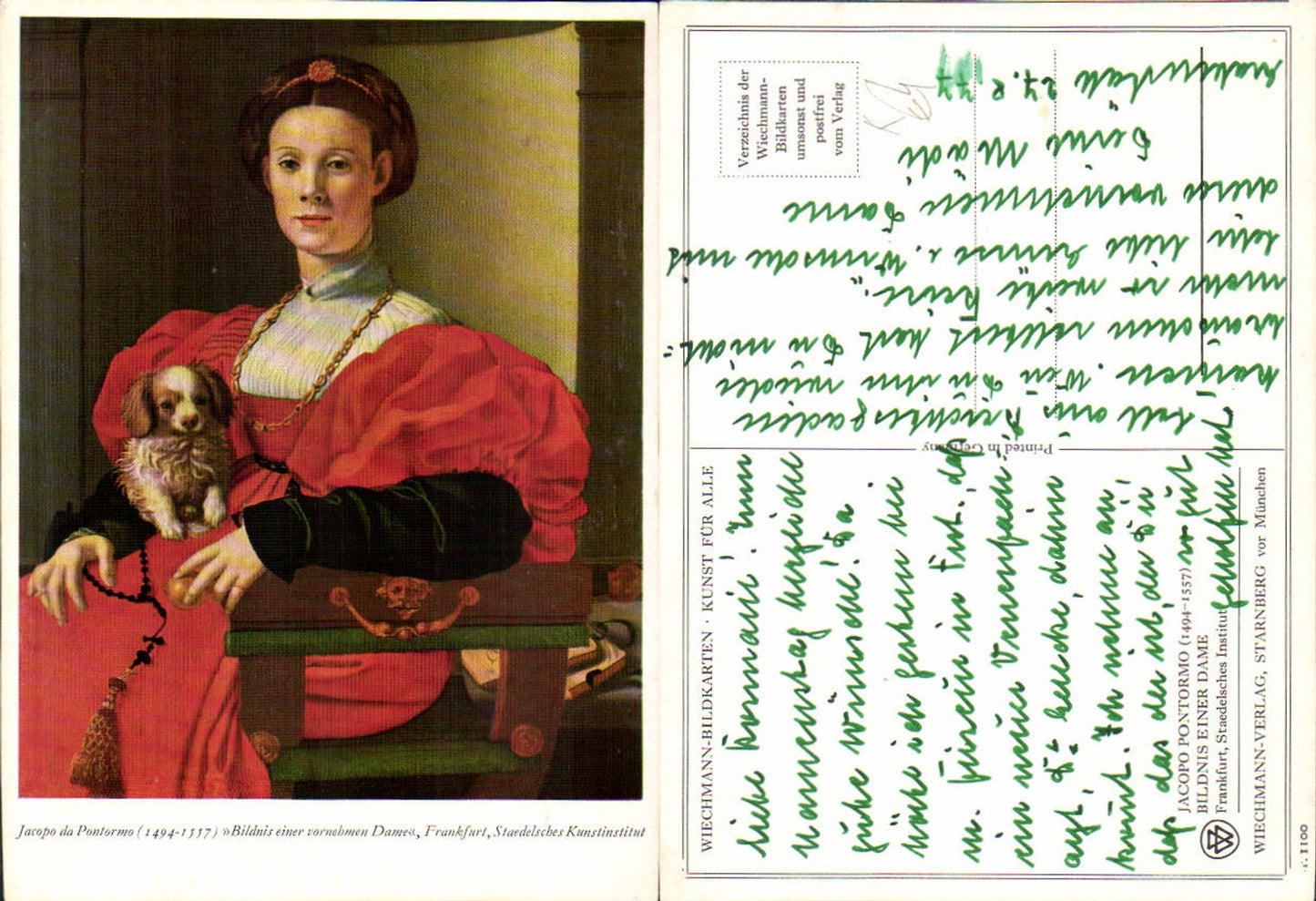 597360,Künstler Ak Jacopo da Pontormo Bildnis einer vornehmen Dame Hund