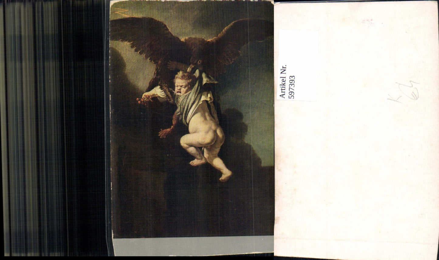 597393,Künstler Ak Rembrandt Ganymed in den Fängen des Adlers