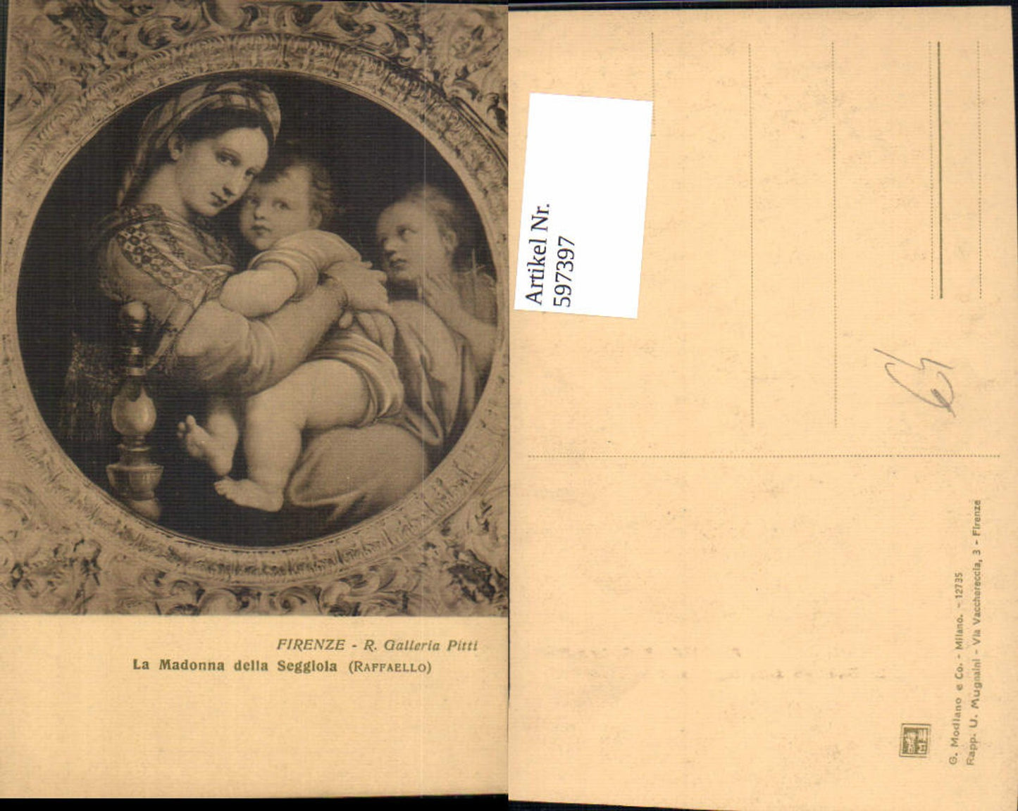 597397,Künstler Ak Raffaello La Madonna della Seggiola