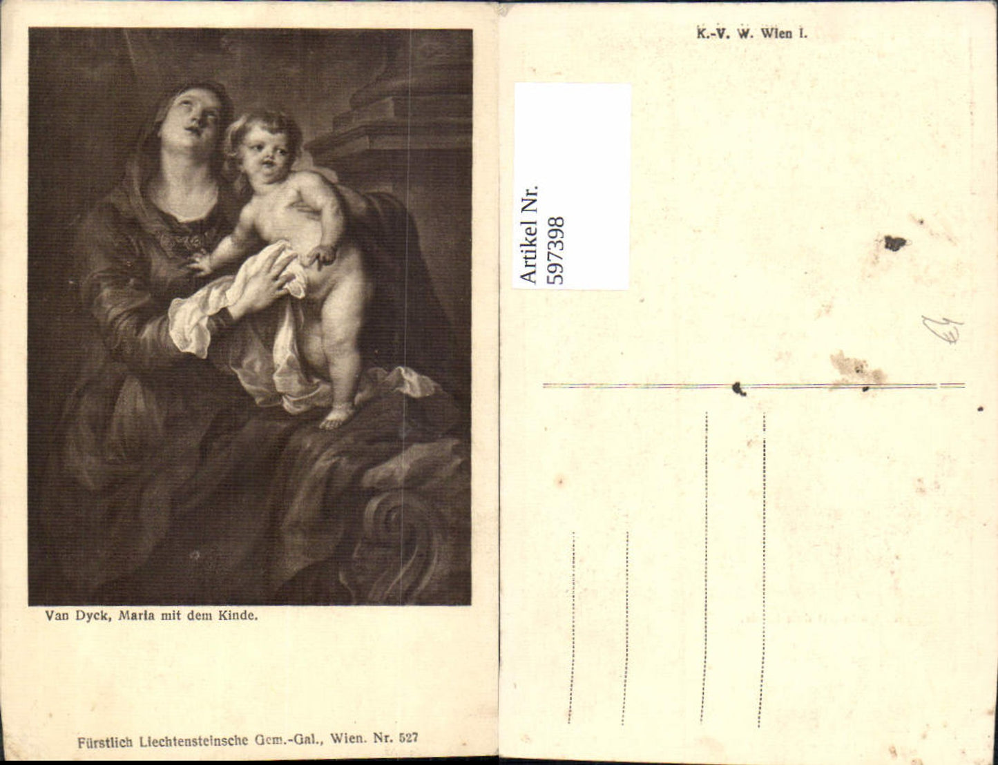 597398,Künstler Ak Van Dyck Maria m. d. Kinde